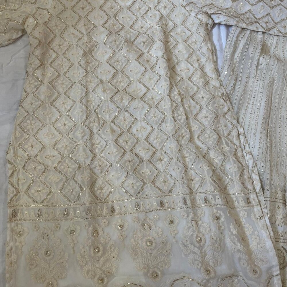White Chikankari Lehnga - image 2